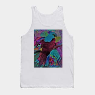 VIBRANT PARROT MACAW TROPICAL PALM EXOTIC BIRD ART DESIGN DECO POSTER PRINT Tank Top